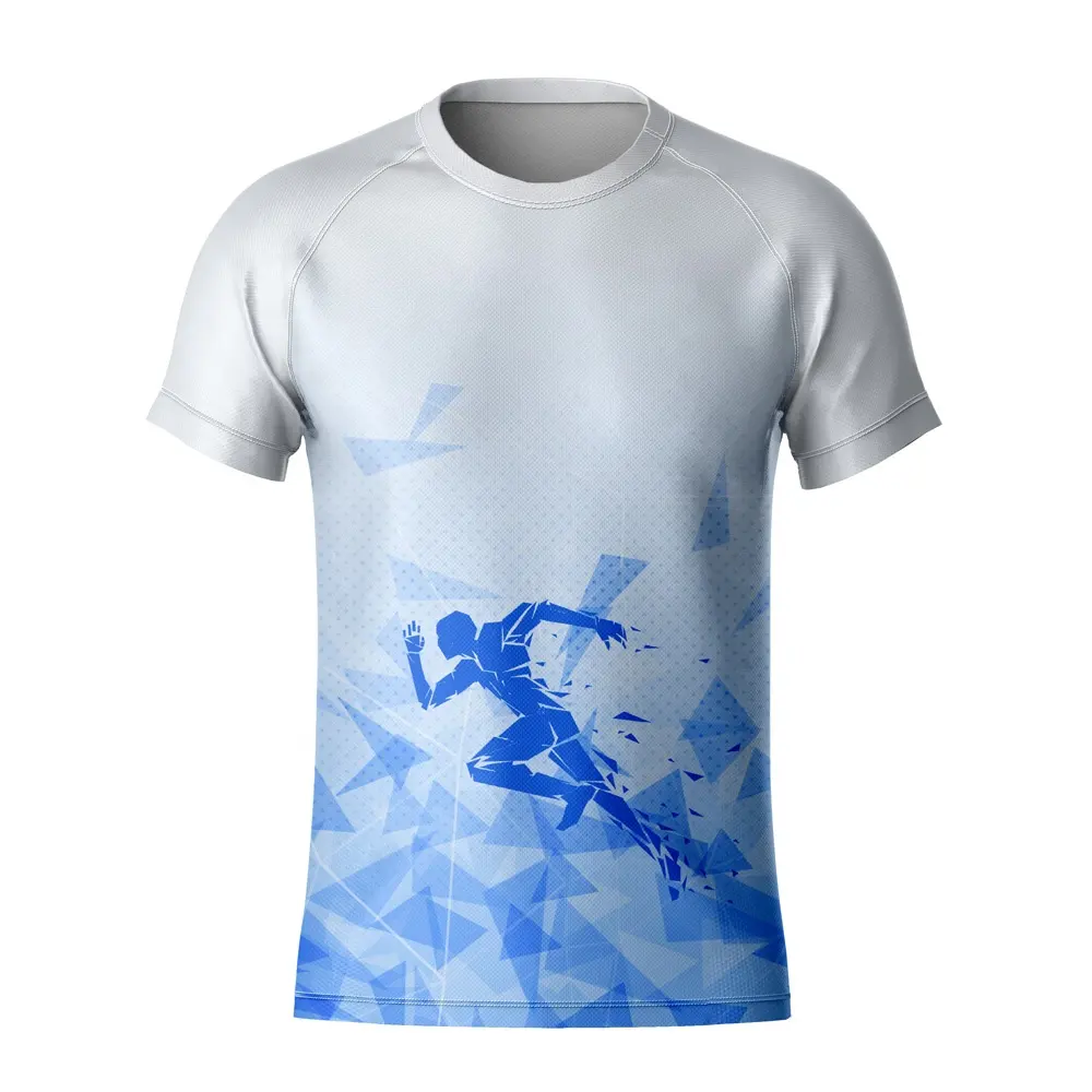 100% Polyester Ontwerp Uw Eigen Volledige Alle Over Print Custom Sport Oefening Mannen Tennis Shirt Snel Droog T-shirts Sportkleding