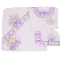 Grosir Pabrik/OEM Jumpsuit Bayi Berkaki, Romper Bayi Baru Lahir Set Selimut, Baju Bayi Lengan Panjang, Kustomisasi