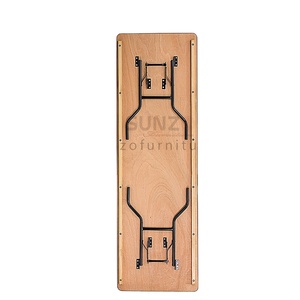 Table rectangulaire pliante de mariage en gros pour banquet et repas rectangulaire - Product Image 1
