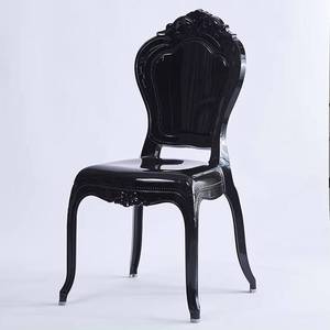 Stackable Transparent Acrylic <b>Plastic</b> Resin Pc Royal <b>Clear</b> Crown Backrest Banquet <b>Chair</b> for Wedding Event - Product Image 2