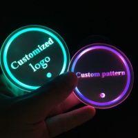 Porte-gobelet à LED pour voiture Tapis de protection Patte de chien Lumières LED RVB Dessous de verre pour voiture Accessoires Décoration intérieure Lumière d'ambiance-Univers