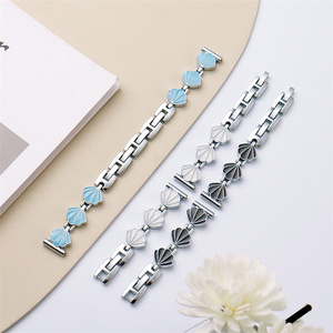 Bracelet de montre en acier inoxydable avec coquille de nacre pour Apple Iwatch ultra 49 46 45 42 40 mm S11, bracelet en métal, chaîne, boucle, bracelet - Product Image 3