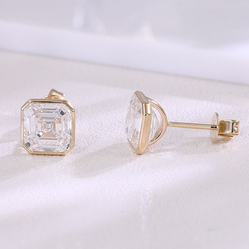 10k yellow gold lab diamond earring