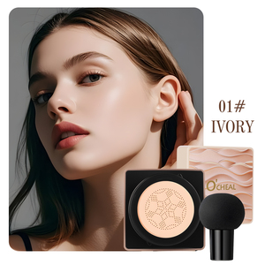 Crème BB en poudre pressée aux champignons, fond de teint coussin éclaircissant nude, imperméable, hydratant, certifié CE, 20g - Product Image 2