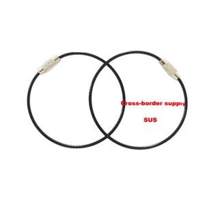 พวงกุญแจลวดสแตนเลสสีดำแบบเกลียวล็อค YIWANG ขนาด 150 มม. - Product Image 1