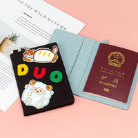 Porte-passeport et étui en toile portable, personnalisable, de couleur unie, gaufré, style coréen, avec protection des documents de voyage