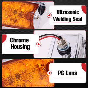 Feux de gabarit double face 12 LED ambre/rouge pour camions et remorques, feux de dégagement à fixer sur les ailes pour camions lourds 12V, semi-remorques, IP67 - Product Image 4