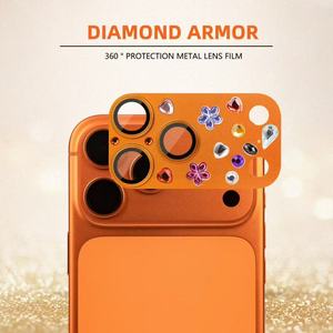 Protezione Lente Diamantata per <span class=keywords><strong>iPhone</strong></span> 17 Pro, Copertura Fotocamera in Metallo, Materiale in Vetro Temperato Compatibile con <span class=keywords><strong>iPhone</strong></span> 17 Pro Max, 18 Pro Max - Product Image 2