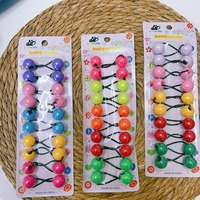 Accessoires de coiffure pour petites filles noires : Chouchous en soie pour queue de cheval, élastiques à cheveux avec grosses perles en caoutchouc