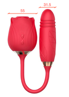 Vibrateur rose connecté pour femme, télécommandé, avec fonctions de poussée télescopique et de succion, stimulateur du point G et du clitoris, jouet sexuel