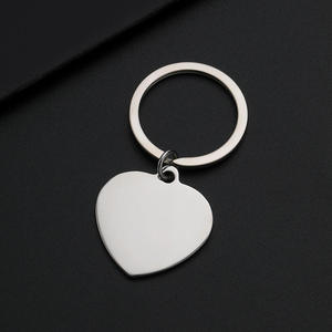 Porte-clés Cœur Vintage en Acier Inoxydable Poli Miroir, Vente en Gros, Gravure Laser Personnalisée, Cadeaux - Product Image 2