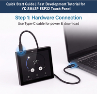 Panneau HMI tactile industriel Portworld 4 pouces ESP32 avec alimentation PoE RJ45 et interface RS485 pour l'automatisation
