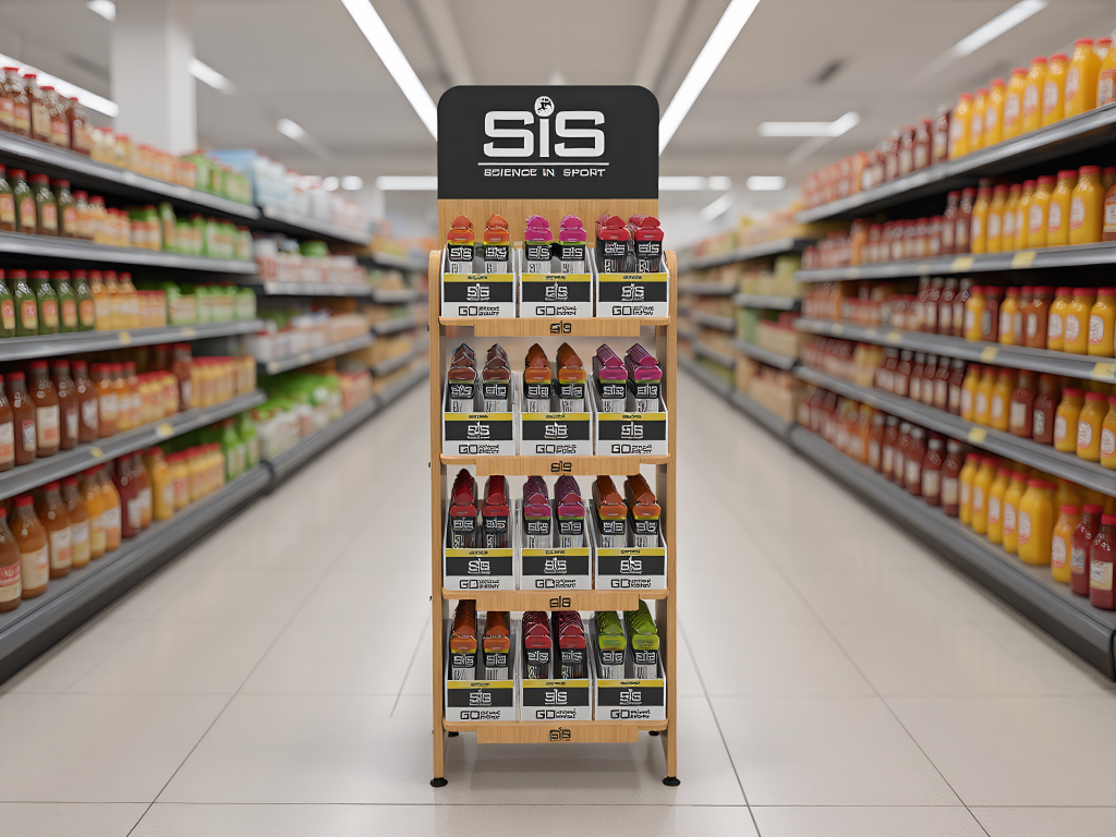 Custom Wooden Sports Nutrition Display Stand Multi Tier for Retail Stores and Gyms — view 4