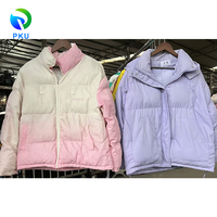 Jaket Pendek Wanita Berlapis Busa Musim Gugur Musim Dingin Modis Pakaian Bekas Grosir Campuran Poliester/Katun Berbagai Warna