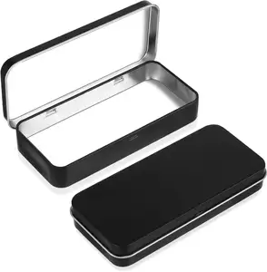 Metal Rectangular Empty Hinged Tin Box Containers Metal Tin Box for Home Storage Jewelry Crafts