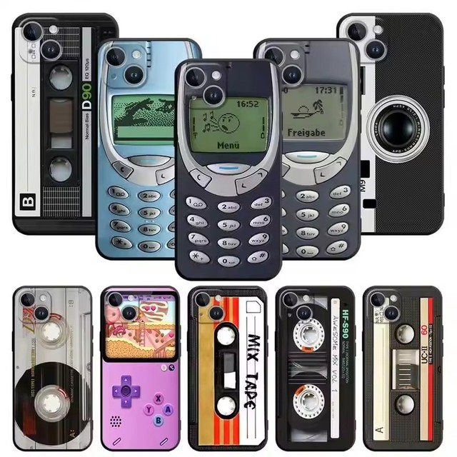 Radio Tape Cassette Design Cover UV Painting Printing Sublimation Silicon Phone Case for iPhone 11 12 13 14 15 16 Pro Max Case