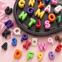 Perles colorées en plastique acrylique grand trou 5mm Alphabet lettre pour porte-clés fabrication de bijoux à bricoler soi-même