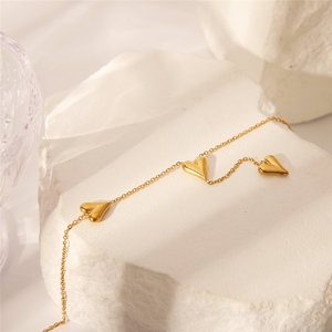 Nuova Collana alla Moda in Acciaio Inossidabile Stile Smooth <span class=keywords><strong>Love</strong></span>, Ciondolo a Cuore con Lunga Nappina in Oro 18k, Gioiello Charm per Donne - Product Image 4