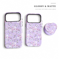 Vente en gros de coques de téléphone personnalisées de luxe à motifs floraux 2 en 1 TPU+PC magnétiques, étanches et antichocs pour 17/18 Pro Max