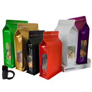 Paquete de papel de aluminio con cierre de cremallera personalizado Embalaje de plástico <span class=keywords><strong>flexible</strong></span> de fondo plano para café y alimentos para mascotas Material PET - Product Image 1