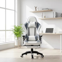 Fauteuil de Direction Moderne Ergonomique Pivotant et Réglable pour Gamers, en Similicuir, Idéal pour Salle Informatique