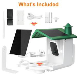 Mangeoire à oiseaux intelligente automatique et écologique Caméra <span class=keywords><strong>nichoir</strong></span> en plastique contrôlée par l'application Alimenté par batterie pour attirer les mangeoires pour animaux de compagnie - Product Image 3