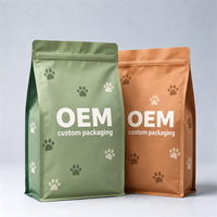 Sacs d'emballage personnalisés pour aliments pour chats et chiens de 1 kg, 5 kg, 10 kg, 15 kg, 20 kg, pochettes verticales à fond plat avec fermeture éclair