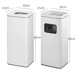 <span class=keywords><strong>Cubo</strong></span> <span class=keywords><strong>de</strong></span> <span class=keywords><strong>basura</strong></span> <span class=keywords><strong>de</strong></span> acero inoxidable <span class=keywords><strong>con</strong></span> tapa abierta y <span class=keywords><strong>pedal</strong></span> <span class=keywords><strong>de</strong></span> activación directa, <span class=keywords><strong>con</strong></span> separación <span class=keywords><strong>de</strong></span> residuos secos y húmedos, para uso comercial en centros comerciales, entradas <span class=keywords><strong>de</strong></span> ascensores y escuelas - Product Image 2