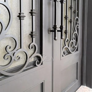 <span class=keywords><strong>Suisse</strong></span> Élégante Porte de sécurité principale américaine moderne en fer forgé galvanisé Porte en fer forgé - Product Image 5