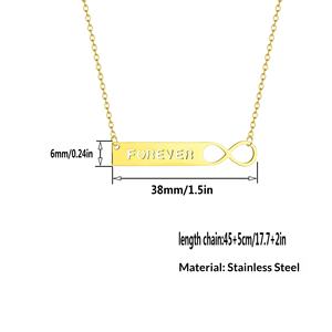 Collana per Coppia con Simbolo dell'Infinito e Numero Otto Portafortuna in Acciaio Inossidabile con Catena in Bambù, Certificazione CE, Regalo di Moda per la Famiglia - Product Image 3