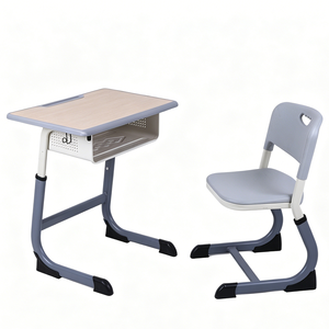 Bureaux et chaises d'école ergonomiques modernes pour enfants avec tiroirs, hauteur réglable, structure en acier, design écologique - Product Image 6