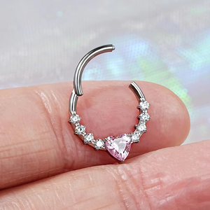 ASTM F136 G23 Titan Bông tai CZ paved nội bộ ren tragus sụn Helix daith Stud vách ngăn Clicker pierc đồ trang sức - Product Image 4