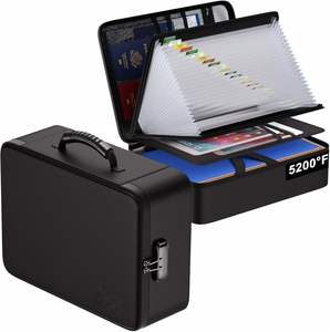 Large Capacity Hard Case Waterproof Fireproof <b>File</b> Organizer Safe Document Storage Home Office Travel <b>Folder</b> Briefcase - Product Image 1