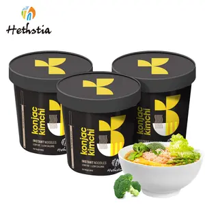 Halal Easy To Cook Wholesale Pre-Cooked Instant Kimchi Ramen Soup Healthy Food Konjac Noodle Spicy Flavor