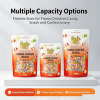 Sachet Doypack Personnalisé Imprimé avec Fenêtre Transparente, Qualité Alimentaire, Fermeture Zip pour Emballage de Bonbons Lyophilisés et Snacks