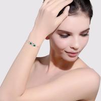 Mode féminine Bracelet pierre vert émeraude de haute qualité Bracelet connecté chaîne à la main