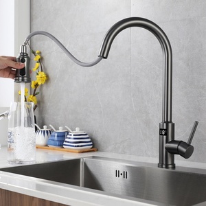 Robinet de cuisine intelligent à capteur de commande tactile 6v <span class=keywords><strong>DC</strong></span> avec électrovanne Robinet d'évier pivotant à 360 degrés de température - Product Image 3