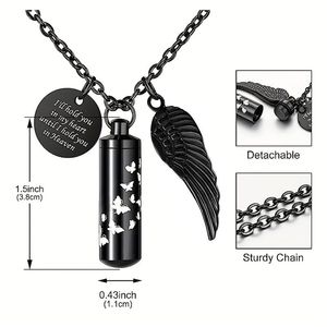 OEM ODM silinder baja tahan karat saya masih membutuhkan anda dekat dengan saya guci kalung liontin abu hewan peliharaan - Product Image 2