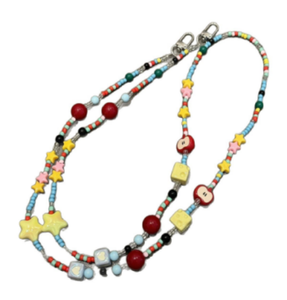 Cordón personalizado con diseño de manzana y cadena de cuentas dulces para móvil, cordón sencillo y de alta calidad para tarjetas de identificación. - Product Image 1