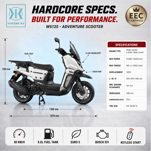 <span class=keywords><strong>Scooter</strong></span> <span class=keywords><strong>a</strong></span> Benzina 125cc Raffreddato ad <span class=keywords><strong>Acqua</strong></span>, Ciclomotore con Iniezione Elettronica Bosch EFI EURO 5 per Spostamenti Quotidiani in Città e Viaggi su Strada - Product Image 2