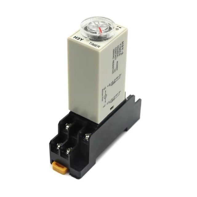 AC 110V 220V 380V Power-on Delay Rotary Knob DPDT 5S 10S 30S 60S 3M 5M 10M 30M Timer Timing Time Relay H3Y-2 With Base D455