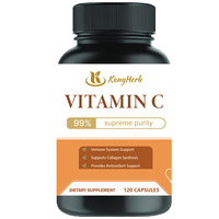 Complément Alimentaire Végétalien en Gros sous Marque Blanche OEM – Capsules de Vitamine C (120 unités) pour l'Immunité et l'Antioxydation des Adultes