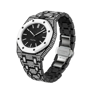 <span class=keywords><strong>Bracelet</strong></span> de montre en céramique bionique pour <span class=keywords><strong>Swatch</strong></span> AP Royal Pop, <span class=keywords><strong>bracelet</strong></span> de montre en métal serti de diamants - Product Image 2
