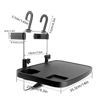 Nouvelle table pliante portable en plastique pour dossier de siège de voiture et volant de voiture, avec surface épaissie