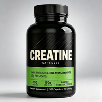 Kapsul Creatine Monohydrate JN OEM Private Label (200) untuk Dewasa, Pra-Latihan, Meningkatkan Ukuran & Kekuatan Otot, Meningkatkan Kepadatan Tulang, & Meningkatkan Energi