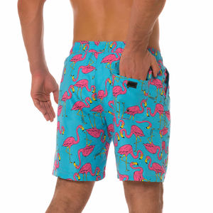 Pantaloncini da surf elastici in vita da uomo con stampa digitale <span class=keywords><strong>flamingo</strong></span> - Product Image 3