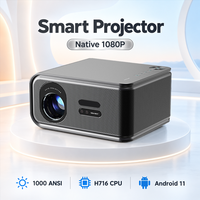 Projecteur portable Android MAXPG, mise au point automatique, correction automatique de la distorsion trapézoïdale, résolution native 1080p, WiFi intelligent, projecteurs numériques commerciaux