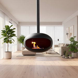 Cheminée suspendue haut de gamme à éthanol, chauffage à feu véritable <span class=keywords><strong>suspendu</strong></span>, poêle à biocarburant sans conduit pour la décoration de clubs de luxe - Product Image 2