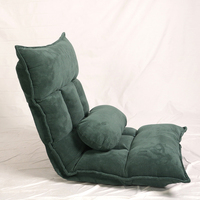Fauteuil inclinable en forme de pouf vert avec positionnement flexible et housse douce, siège confortable pour coin jeux, salle de jeux, bureau