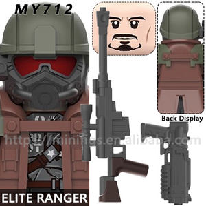 Moc सैन्य विकिरण बख्तरबंद सैनिक मिनी एक्शन आंकड़े गैस मास्क हेलमेट बंदूक के हथियार बाहर ईंट खिलौने - Product Image 5